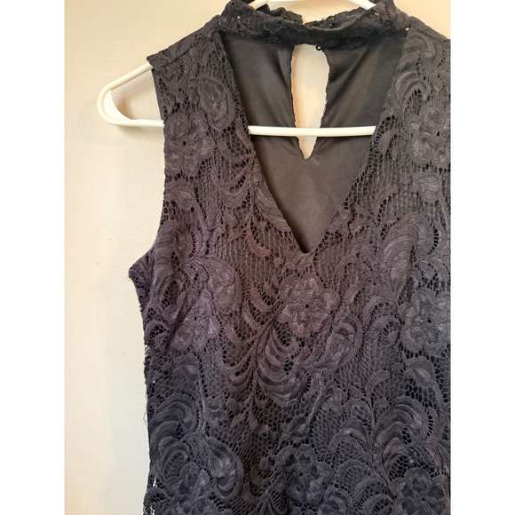 Ambiance Black Lace Mock Neck Cutout Dress Women S Whimsigoth Glam Grunge - Picture 3 of 6